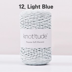 2mm 소프트 폴리에스터 마크라메실 코바늘실 175m, 1개, 12. Light Blue