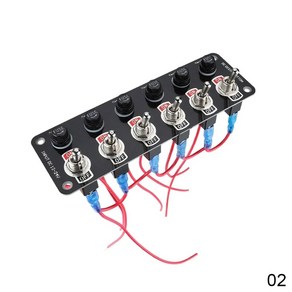 3/6 갱 토글 스위치 패널 On/Off 로커 10A 퓨즈 레이싱 카 RV 캠핑카 해양 보트 요트 12V/24V, 6 Gang Panel, 1개