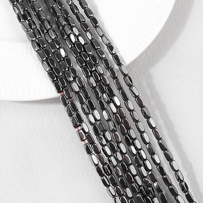 싼비즈 [5490-01]원석 헤머타이트 땅콩모양 2x4mm 1줄(95개)