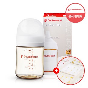 더블하트 모유실감 3세대 PPSU 제뉴인화이트 160ml (S젖꼭지포함)+손수건증정, 단품