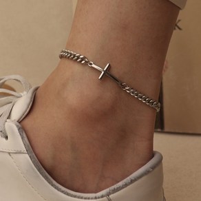 남자 발찌 십자가 체인 커플 써지컬 스틸 C anklet