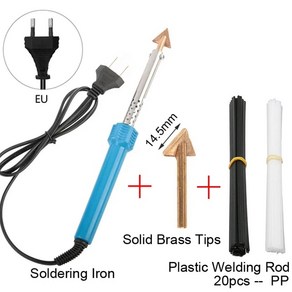 플라스틱 용접기 차고 도구 전문 자동차 범퍼 수리 핫 스테이플러 PVC 납땜 인두 용접기 110V 220V 80W, 4) EU 220V 22Pcs Set, 1개