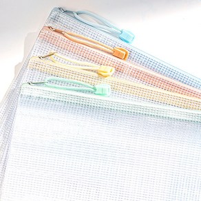 델리 파스텔 다용도 메쉬 지퍼 파우치 A5, 색상랜덤(63480A)