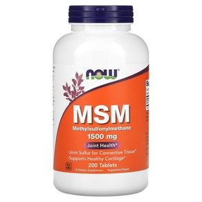 나우푸드 MSM 1500mg 타블렛 글루텐 프리 비건, 200정, 1개