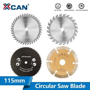 원형톱날 XCAN목재 톱날 115mm 카바이드 팁 TCT 톱 디스크 목공용 PVC 플라스틱 커팅 원형 블레이드, 3.TCT 115x10x24T, 1개