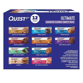 Quest Nutition 얼티밋 버라이어티 팩 프로틴 바 고단백 12개입 운동 간식, 12-Pack, 1개