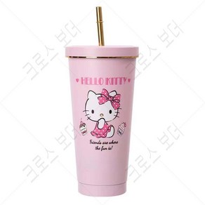 크로스 보더 산리오 진공 대용량 텀블러 스텐 빨대컵 야외 휴대용 자동차컵, hello kitty