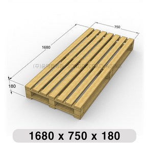 [1680x750x180] 목재 파렛트 수출용 원목 깔판 인테리어 나무파렛트 자체제작, 1개