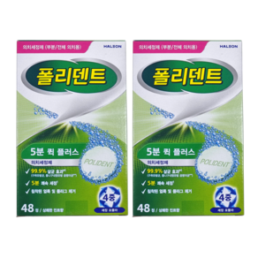 폴리덴트 5분퀵 클리닝정 틀니세정제, 2개
