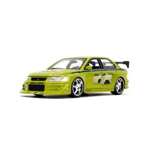 Jada Toys 분노의 질주 1:24 Bian's Mitsubishi Lance Evolution VII 다이캐스트 자동차 어린이 및 성인용 장난감 라임 그린 (99788