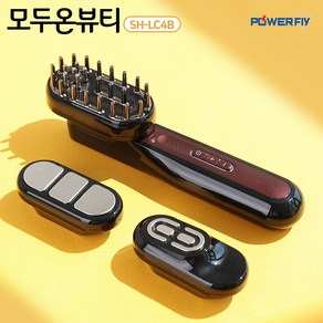 모두온뷰티 3 in 1 EMS 얼굴 두피 바디 피부 마사지기 갈바닉 미세전류 LED, 시크블랙