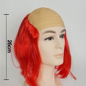 코스프레 대머리가발 뽀글이특대형 마빡이 행사용가발, 1EA, 5_빨강 마빡이 대머리가발