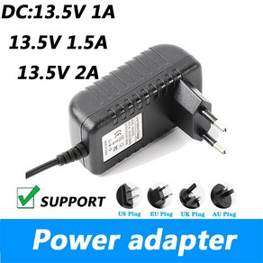 DC 13.5V 1A 2A 1.5A 전원 어댑터 충전기 충전 케이블 영국 플러그 AU 5.5x2.1MM 공급 장치, [01] EU, [01] 13.5V, [03] 2A, 1개