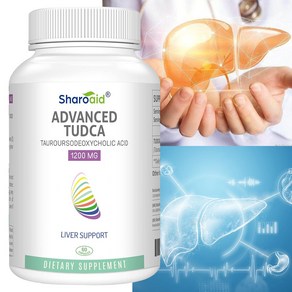 TUDCA 간 지원 보조제 1200mg - 제3자 테스트 완료 - 간 디톡스 클렌징을 위한 담즙염 - 고강도 포뮬러 - 간 담낭 신장 건강을 위한 채식 캡슐, 2개, 60정