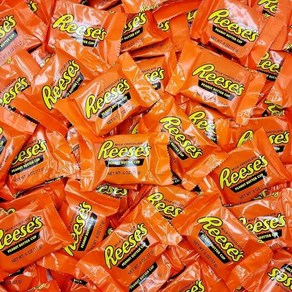 Reeses 땅콩 버터 스낵 사이즈 컵 캔디 리치 밀크 초콜릿으로 덮인 글루텐 프리 개별 포장 벌크 (0.9kg(2파운드), 1개, 없음