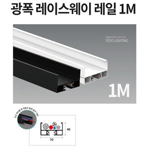 NEW 광폭 레이스웨이 레일 1M, 화이트