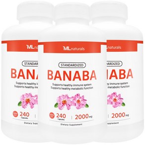 [미국번개배송] 착한명품 마이라이프 내추럴스 표준화된 바나바 2000mg, 240정, 3개