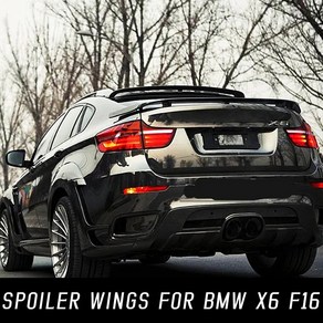 자동차 리어 루프 윈도우 트렁크 뚜껑 스포일러 블랙 카본 외부 튜닝 액세서리 BMW X6 F16 2009 10 11 12 13 14 15 용, 4.Unpainted