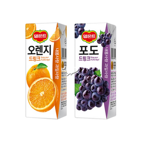 델몬트 드링크팩 2종 190ml 오렌지 10팩+포도 10팩 총20팩