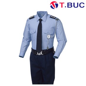 사계절 경비복 상의 긴팔 경비복-03 블루 M~4XL 셔츠 경비 복 카라 봄 여름 빅사이즈 티뷰크, 1개