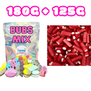 딸기크림 스웨덴 캔디 125g + 스웨덴 젤리 법스 믹스 180g, 1세트, 305g