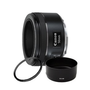 캐논 EF 50mm F1.8 STM + AI UV필터 + 전용 호환후드(ES-68) / 정품 / 새상품 / (주)빅프라자, EF 50mm F1.8 STM + UV필터 + 호환후드