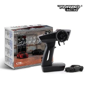 RC 자동차 터보 성인용 리모컨 도로 체중계 레이싱 C75 미니 제어 RTR 어린이 장난감 무선 풀 및 1:76, 1개, C75-BLACK