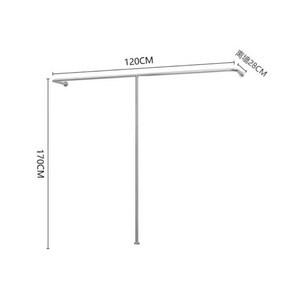 벽고정행거 옷가게 매장용 벽 벽행거 선반 디스플레이 걸이 코너, T자형 120 x 170cm