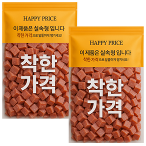 1+1 강아지 대용량 고기 져키 대용량 300+300, 300g, 2개, 황태 리얼사각