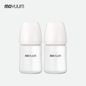 [모윰] 실리콘 코팅 노꼭지 유리 젖병 150ml 2팩, 상세 설명 참조, 2개