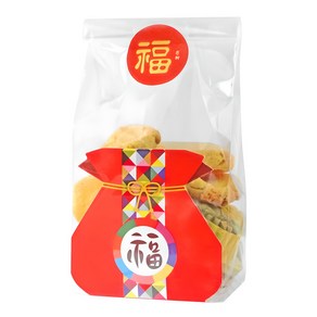설날 새해 복주머니 비닐 포장지 세트 opp봉투, 50p(포장지+스티커세트), 1개