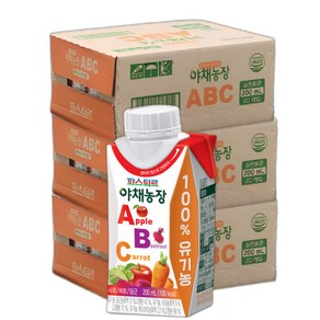 파스퇴르 유기농 100% 실온 야채농장 ABC 주스 200ml (60팩), 60개