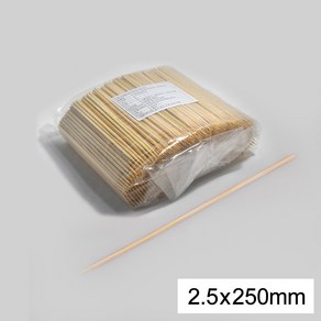 [KO] 2.5mm x 25cm 대나무 꼬지 1박스 20000개 / 어묵 바베큐 닭꼬치 탕후루 일자형 꼬치 꽂이