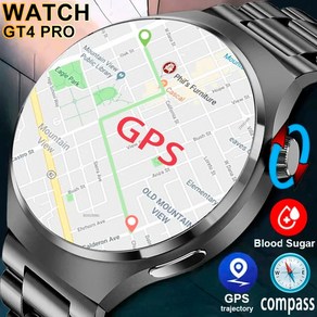 화웨이 워치 4 프로 NFC 스마트 GT4 GPS AMOLED 360x360 HD 화면 혈당 BT 통화 IP68 방수 스마트워치 남성용, 1.Black  NFC Watch 4 Po