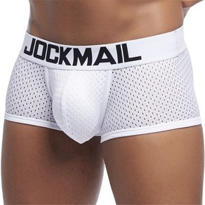 JOCKMAIL 남성 복서 팬티 메쉬 속옷 투명 편안한 낮은 허리 통기성 반바지 수영 트렁크 스포츠 반바지