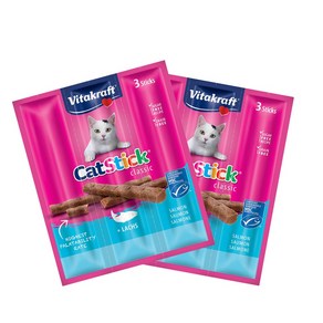 [1+1]비타크래프트 캣스틱 고양이 간식 연어 18g(3P) + 18g(3P)