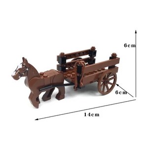 밀리터리 프라모델 감옥 DIY 중세 전차 장난감 모델 마차 블록 반 군사 벽돌 피규어 빌, 4) A, 1개