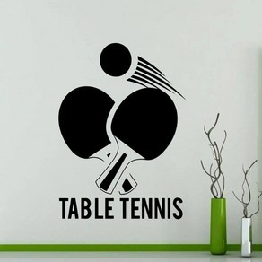 탁구 벽스티커 포인트 벽지 시트지 레터링 벽 인테리어 소품 벽장식 그림 데코 무늬 운동, Black