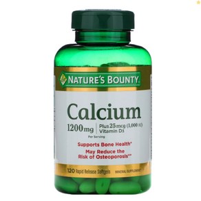 네이처스바운티 Calcium 1200mg Plus Vitamin D3 600mg 소프트젤 120정, 1개