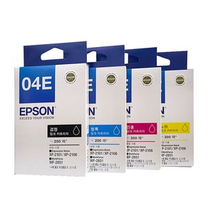 [잉크메이드] EPSON 엡손 T04E 정품 4색세트 WF-2851 XP-2101 XP-2106 잉크, T04E1+T04E2+T04E3+T04E4정품잉크, 1세트