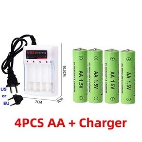 .5V AA + AAA NI MH 충전식 AA 배터리 토치 완구 시계 MP3 플레이어 교체용 알카라인 배터리 38003000mah, 1개