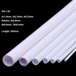 관 파이프 배관 자재 pvc 흰색 ABS 원형 플라스틱 튜브 DIY 수제 모래 테이블 재료 OD 2mm 3mm 4mm 5mm 6mm 8mm 10mm x 길이 500mm 10 개 2