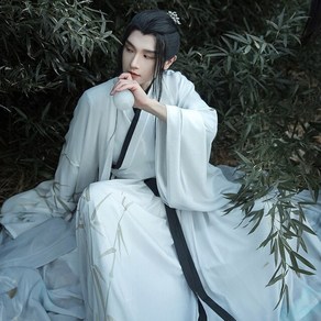 한푸 선녀복 중국 전통 사극의상 공주 코스프레 hanfu 스타일 한 여성 기사도 고대 크로스 칼라 허리 웨이와 진 스타일 매일 봄