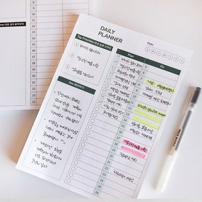 타임박스 플래너 데일리 투두리스트 시간 계획 스케줄 관리 100매 3옵션 [Time Box Planner Schedule To-Do Priority Plan Paper]