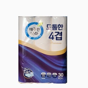 깨끗한나라 4겹 화장지 두루마리휴지 (이중비닐포장), 1개, 30롤, 25m