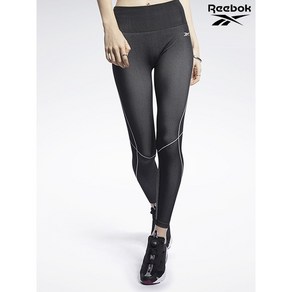 리복 Reebok 여성 블랙 트레이닝 WOR MYT 심리스 7 8부 레깅스 REPA1F905BK, Black/M