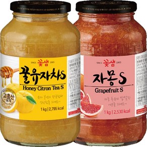 꽃샘 꿀유자차S 1kg+자몽차S 1kg, 1개, 단품