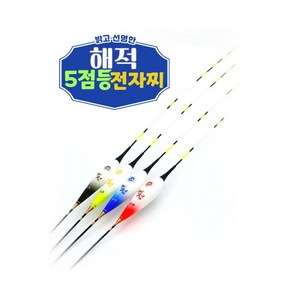 해적피싱 5점등 LED 민물전자찌 배터리증정, 블랙-2.5g, 1개