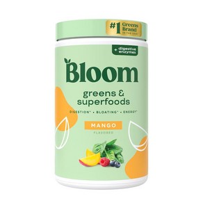 Bloom Nutition 슈퍼푸드 그린 파우더 소화 효소 클로렐라, 30인분 (1팩)