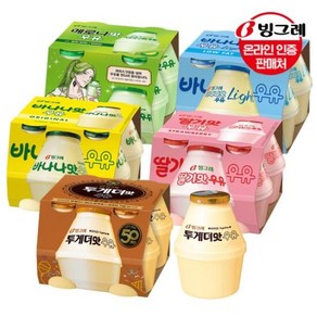 [빙그레]단지우유 240mlx16개딸기바나나메로나라이트투게더맛, 16개, 240ml